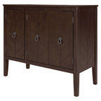 Brown / Navy Blue / Grey Storage Sideboard with Retro Handles, Adjustable Shelves, 1-Person Assembly