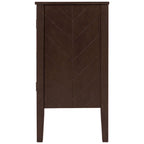 Brown / Navy Blue / Grey Storage Sideboard with Retro Handles, Adjustable Shelves, 1-Person Assembly
