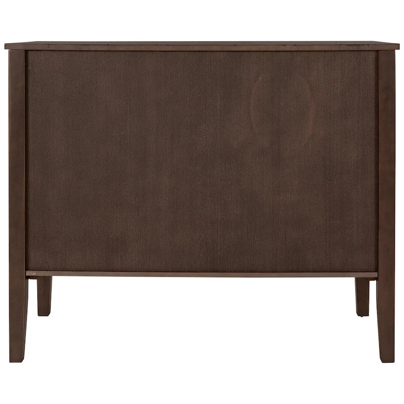 Brown / Navy Blue / Grey Storage Sideboard with Retro Handles, Adjustable Shelves, 1-Person Assembly