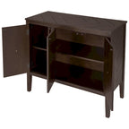 Brown / Navy Blue / Grey Storage Sideboard with Retro Handles, Adjustable Shelves, 1-Person Assembly
