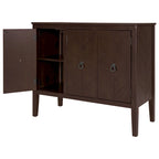 Brown / Navy Blue / Grey Storage Sideboard with Retro Handles, Adjustable Shelves, 1-Person Assembly