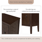 Brown / Navy Blue / Grey Storage Sideboard with Retro Handles, Adjustable Shelves, 1-Person Assembly