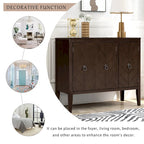 Brown / Navy Blue / Grey Storage Sideboard with Retro Handles, Adjustable Shelves, 1-Person Assembly