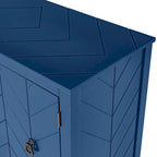 Brown / Navy Blue / Grey Storage Sideboard with Retro Handles, Adjustable Shelves, 1-Person Assembly