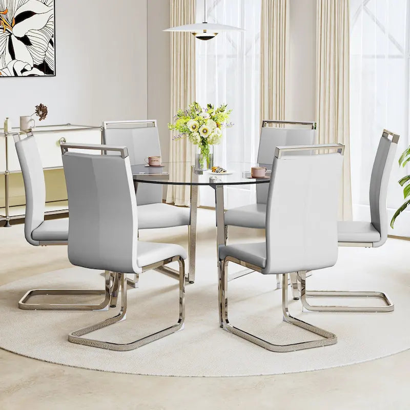 Black/Transparent/Gold Tempered Glass Square Dining Table, Seats 4