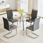 Black/Transparent/Gold Tempered Glass Square Dining Table, Seats 4