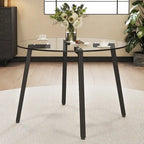 Black/Transparent/Gold Tempered Glass Square Dining Table, Seats 4