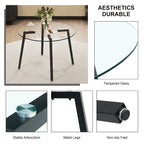 Black/Transparent/Gold Tempered Glass Square Dining Table, Seats 4