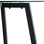 Black/Transparent/Gold Tempered Glass Square Dining Table, Seats 4