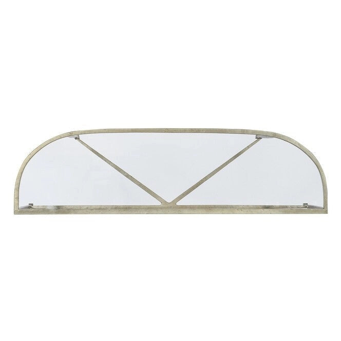 Clear Glass Top Black Iron Sofa Table, X-Stretcher Style