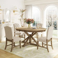 Natural Wood / Espresso / Oak+Off-White Extendable Dining Table Set, Seats 4–6, 5-Piece