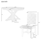 Natural Wood / Espresso / Oak+Off-White Extendable Dining Table Set, Seats 4–6, 5-Piece