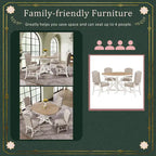 Natural Wood / Espresso / Oak+Off-White Extendable Dining Table Set, Seats 4–6, 5-Piece