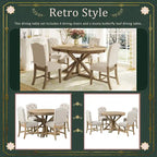 Natural Wood / Espresso / Oak+Off-White Extendable Dining Table Set, Seats 4–6, 5-Piece
