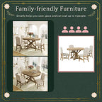 Natural Wood / Espresso / Oak+Off-White Extendable Dining Table Set, Seats 4–6, 5-Piece