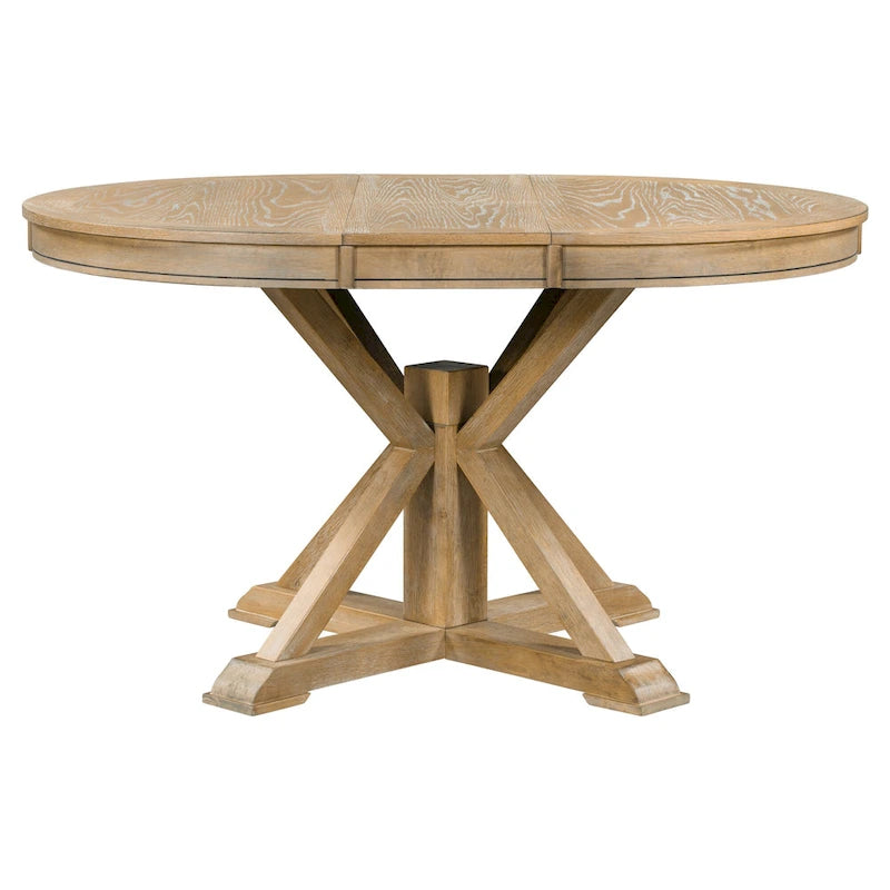 Natural Wood / Espresso / Oak+Off-White Extendable Dining Table Set, Seats 4–6, 5-Piece