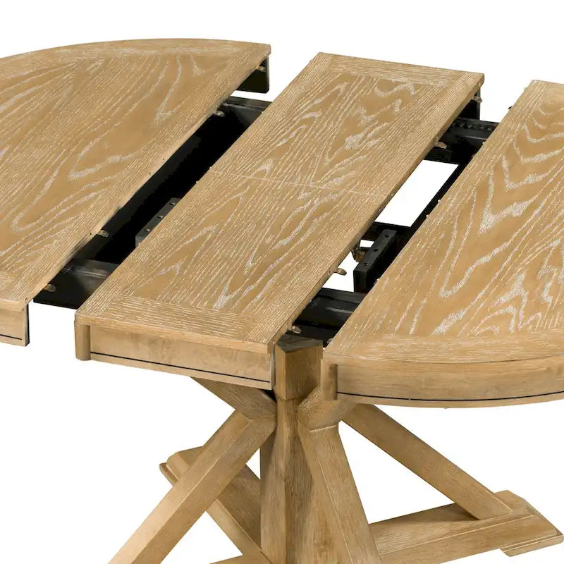 Natural Wood / Espresso / Oak+Off-White Extendable Dining Table Set, Seats 4–6, 5-Piece