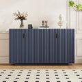 Antique Navy/Blue/Black Fluted 4-Door Sideboard, Retro Style, 1-Person Assembly