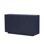 Antique Navy/Blue/Black Fluted 4-Door Sideboard, Retro Style, 1-Person Assembly