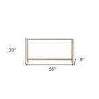 Silver & Gold Mirrored Glass Console Table, 4-Leg, 1-Piece – 56"L x 8"W x 30"H