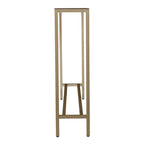 Silver & Gold Mirrored Glass Console Table, 4-Leg, 1-Piece – 56"L x 8"W x 30"H