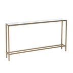 Silver & Gold Mirrored Glass Console Table, 4-Leg, 1-Piece – 56"L x 8"W x 30"H