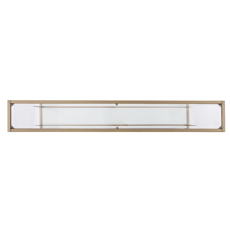 Clear Glass & Mirrored Metal Frame Console Table with Shelf – Clear-Gold / Clear-Black / Clear-Silver