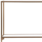 Clear Glass & Mirrored Metal Frame Console Table with Shelf – Clear-Gold / Clear-Black / Clear-Silver