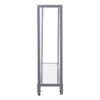 Clear Glass & Mirrored Metal Frame Console Table with Shelf – Clear-Gold / Clear-Black / Clear-Silver