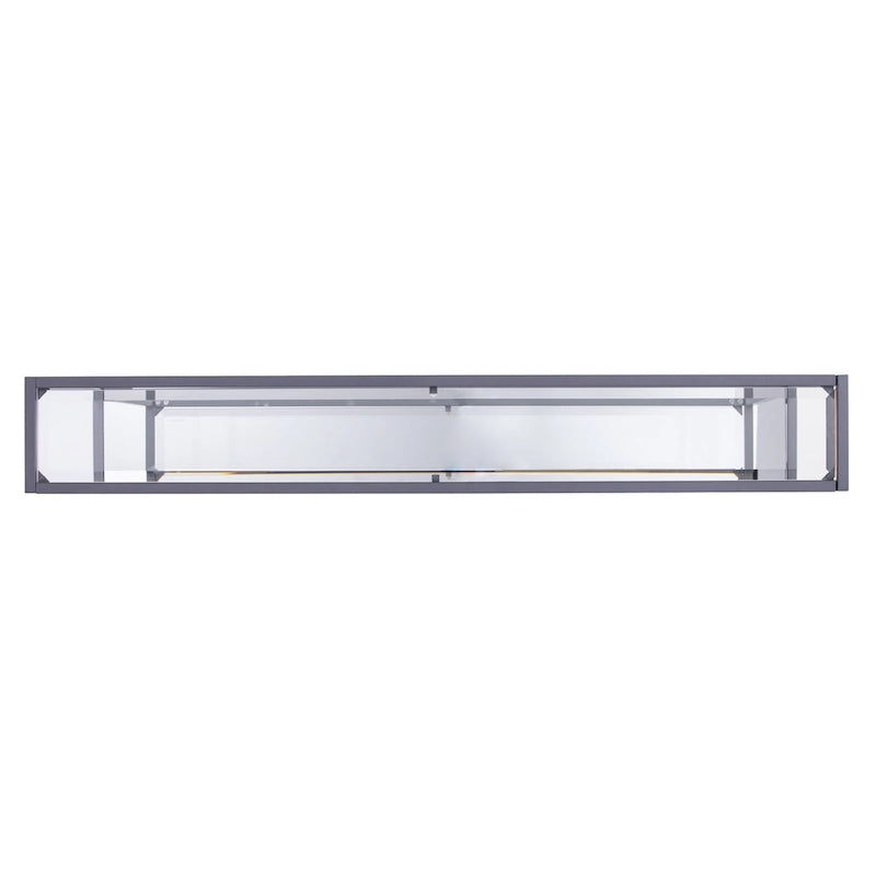 Clear Glass & Mirrored Metal Frame Console Table with Shelf – Clear-Gold / Clear-Black / Clear-Silver