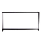 Clear Glass & Mirrored Metal Frame Console Table with Shelf – Clear-Gold / Clear-Black / Clear-Silver