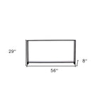 Clear Glass & Mirrored Metal Frame Console Table with Shelf – Clear-Gold / Clear-Black / Clear-Silver