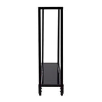 Clear Glass & Mirrored Metal Frame Console Table with Shelf – Clear-Gold / Clear-Black / Clear-Silver
