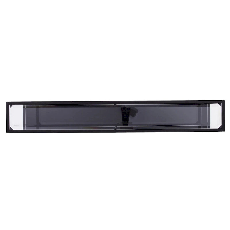 Clear Glass & Mirrored Metal Frame Console Table with Shelf – Clear-Gold / Clear-Black / Clear-Silver