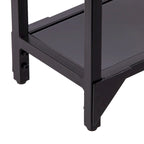 Clear Glass & Mirrored Metal Frame Console Table with Shelf – Clear-Gold / Clear-Black / Clear-Silver