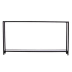 Clear Glass & Mirrored Metal Frame Console Table with Shelf – Clear-Gold / Clear-Black / Clear-Silver