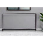 Clear Glass & Mirrored Metal Frame Console Table with Shelf – Clear-Gold / Clear-Black / Clear-Silver