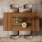 Brown / Light Brown / Grey / Black Rectangular Dining Table, Seats 4–6