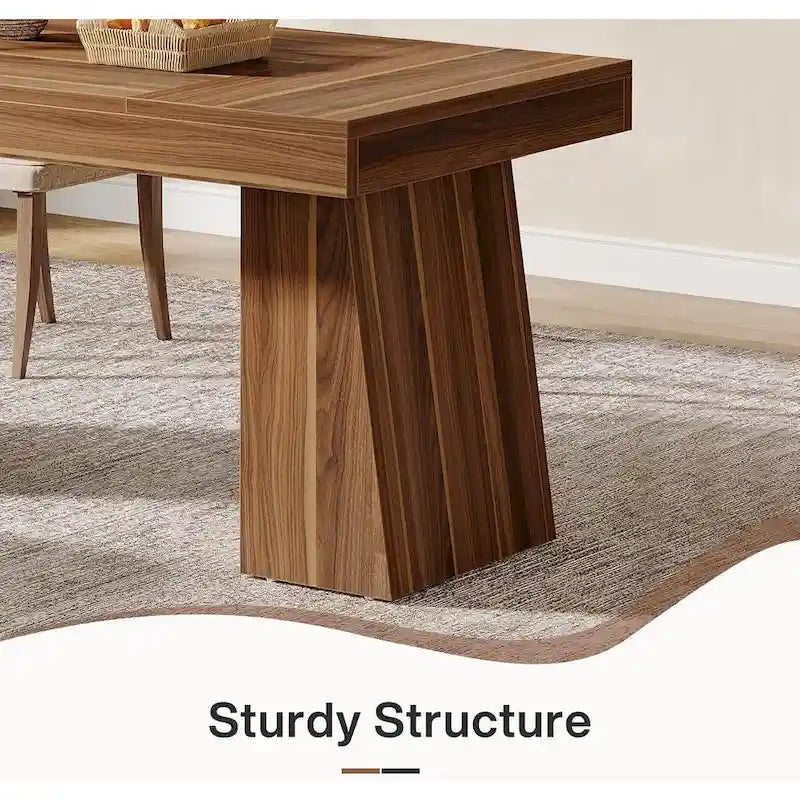 Brown / Light Brown / Grey / Black Rectangular Dining Table, Seats 4–6