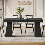 Brown / Light Brown / Grey / Black Rectangular Dining Table, Seats 4–6
