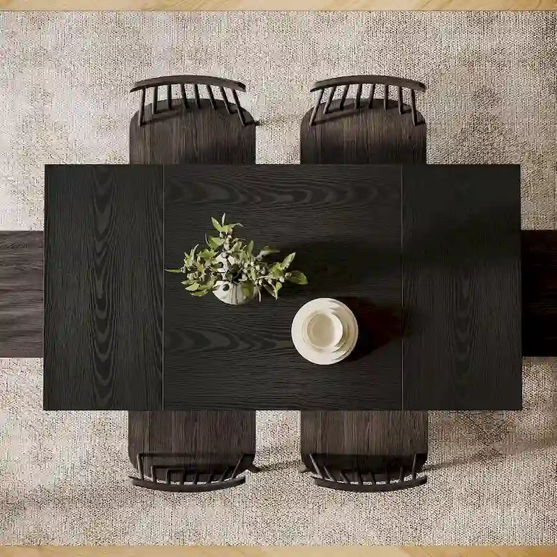 Brown / Light Brown / Grey / Black Rectangular Dining Table, Seats 4–6