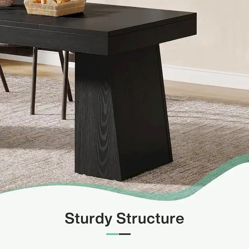 Brown / Light Brown / Grey / Black Rectangular Dining Table, Seats 4–6
