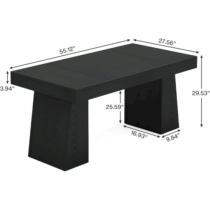 Brown / Light Brown / Grey / Black Rectangular Dining Table, Seats 4–6