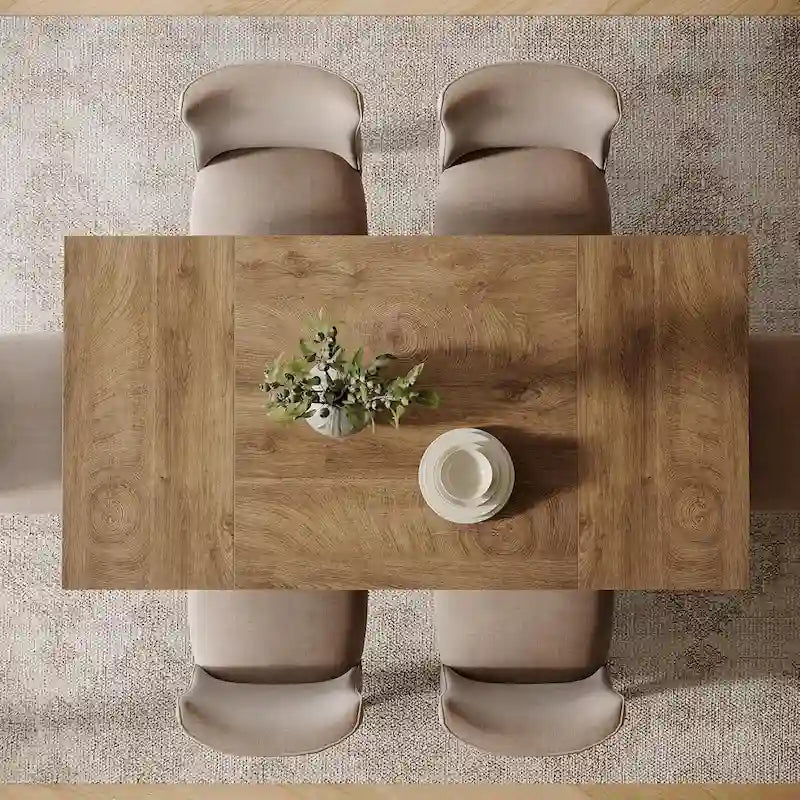 Brown / Light Brown / Grey / Black Rectangular Dining Table, Seats 4–6