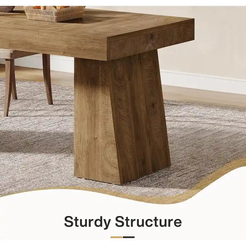 Brown / Light Brown / Grey / Black Rectangular Dining Table, Seats 4–6