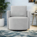 Grey / Beige / Green Chenille Swivel Barrel Accent Chair, Single Seat, 360°