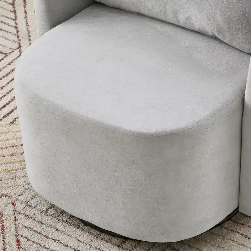 Grey / Beige / Green Chenille Swivel Barrel Accent Chair, Single Seat, 360°