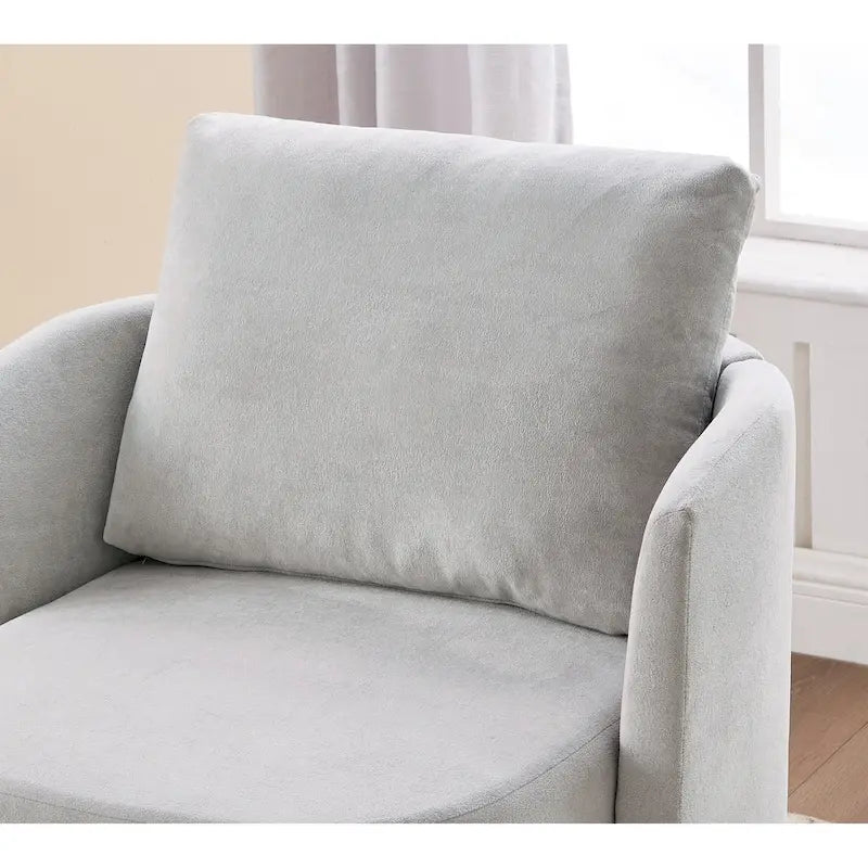 Grey / Beige / Green Chenille Swivel Barrel Accent Chair, Single Seat, 360°