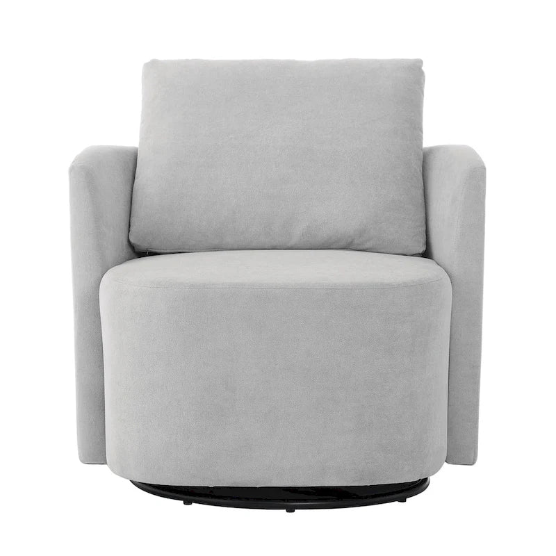 Grey / Beige / Green Chenille Swivel Barrel Accent Chair, Single Seat, 360°