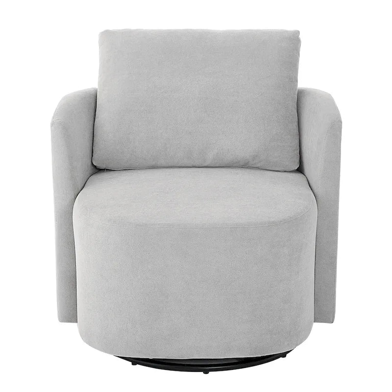 Grey / Beige / Green Chenille Swivel Barrel Accent Chair, Single Seat, 360°